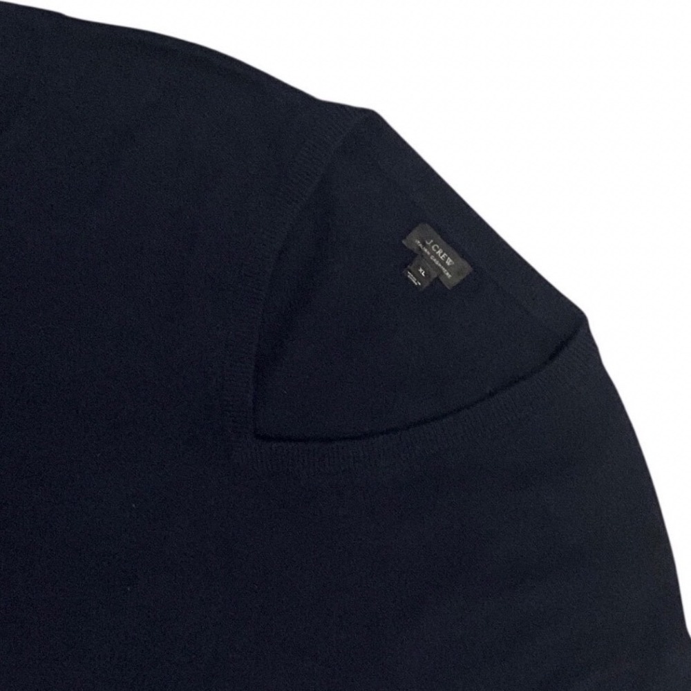 J.Crew Italian Cashmere V-Neck Sweater‎ Navy Blue Preppy Luxury Classic Men's XL - Picture 3 of 10